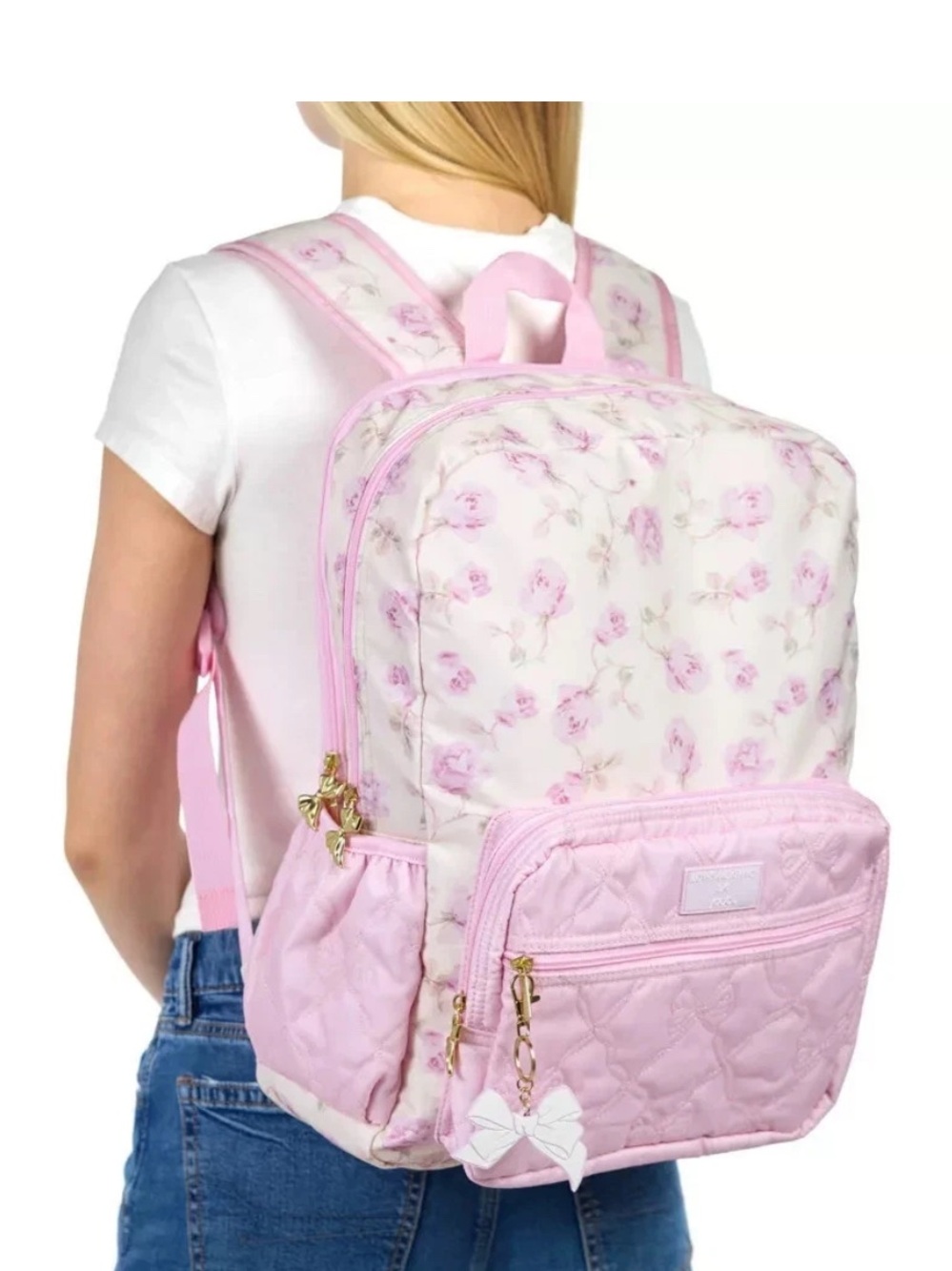 LoveShackFancy x Target Yoobi Ribbon Rosa Backpack Sterling Dusk New